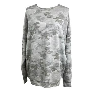 Athleta Pure Luxe Camo Printed Crewneck Pullover Sweatshirt Medium Tall